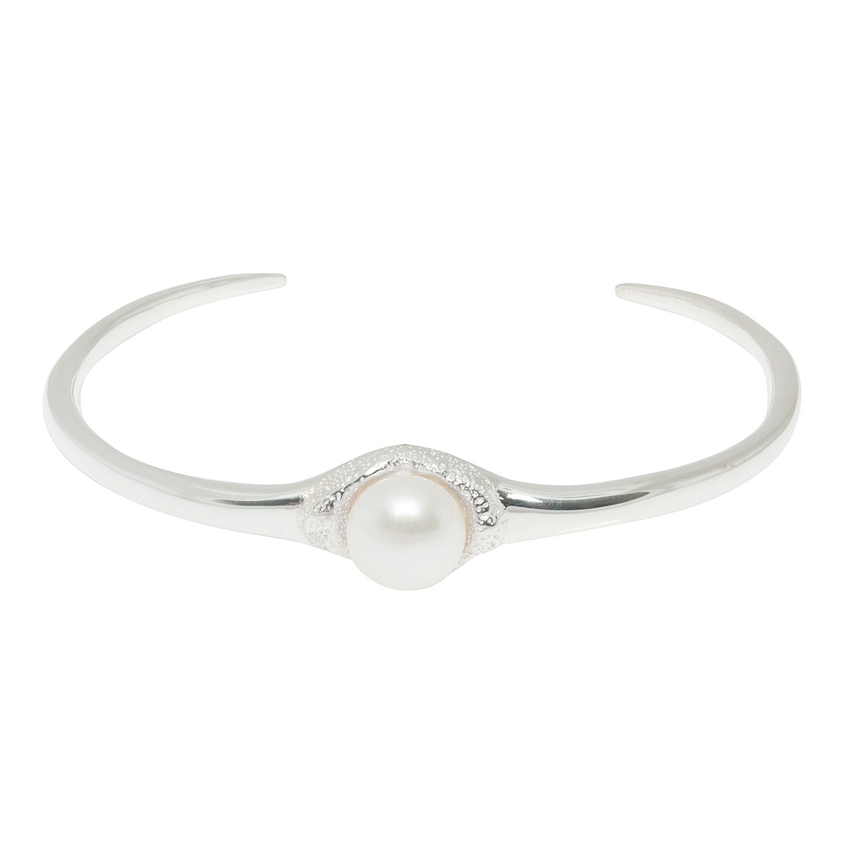Antipearle Fang White Pearl Bracelet Silver