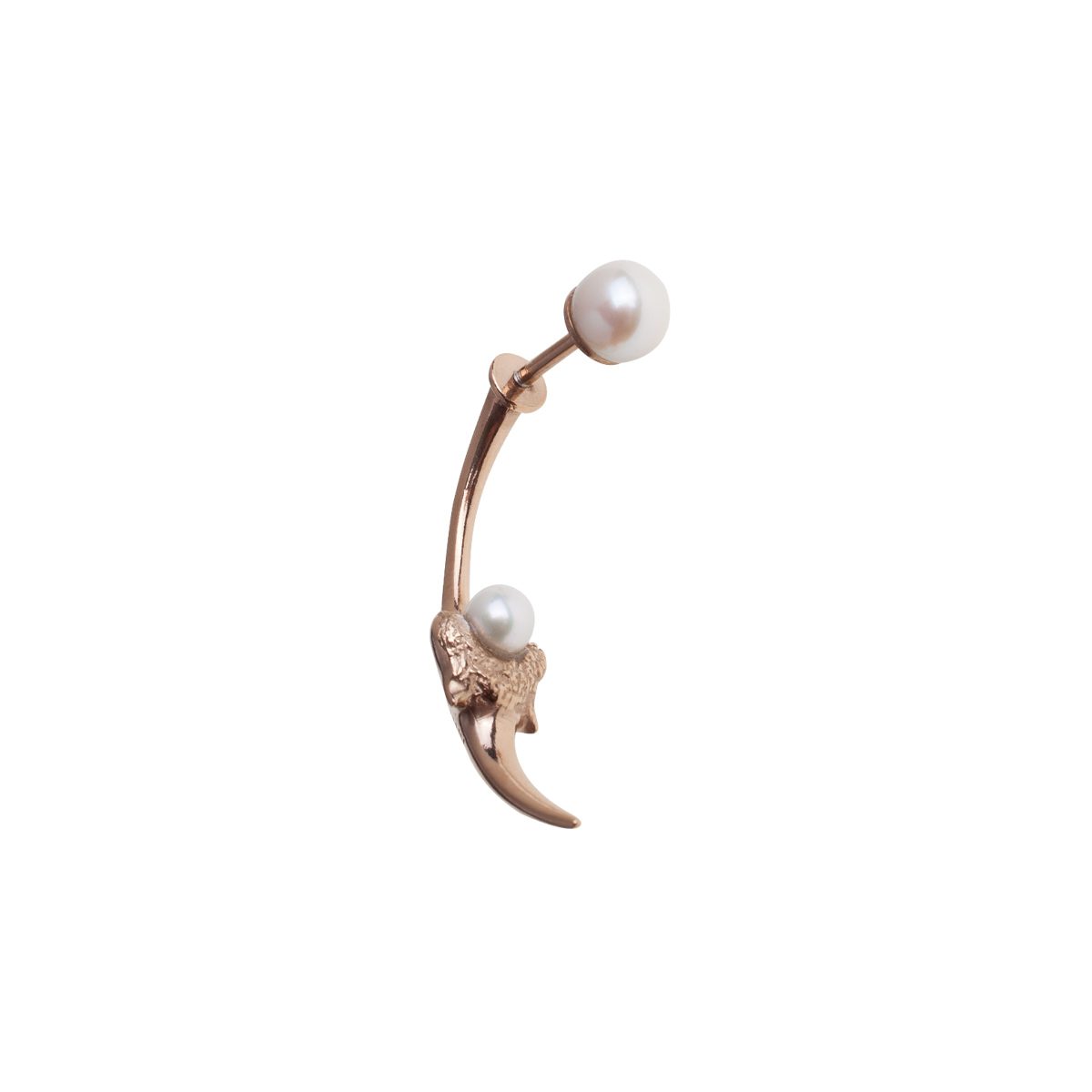 Antipearle Blacktip White Pearl Earrings Gold