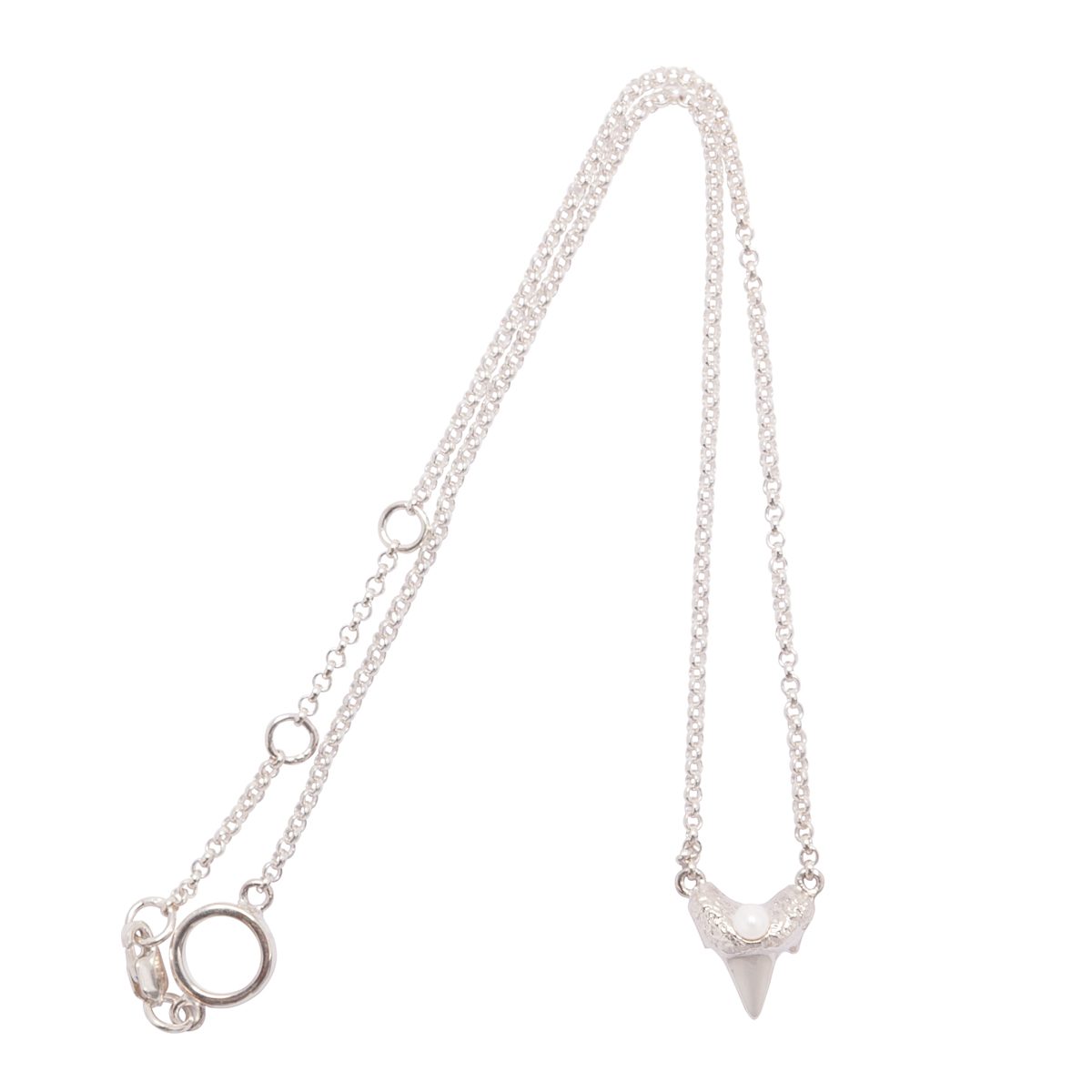 Antipearle Mini Tooth Heart Necklace Silver