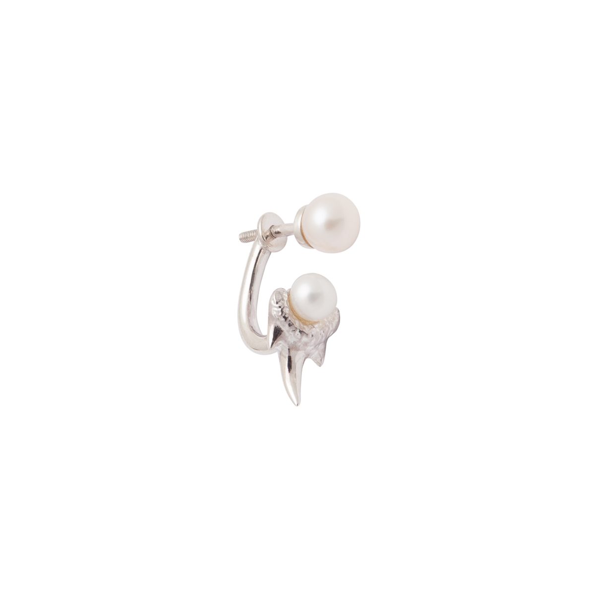 Antipearle Mini Double Pearle Earring Silver
